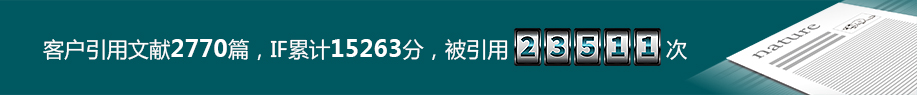 客户引用文献2400篇,IF累计12570分,被引用20873次